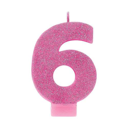 Sparkly Pink Candle - No 6